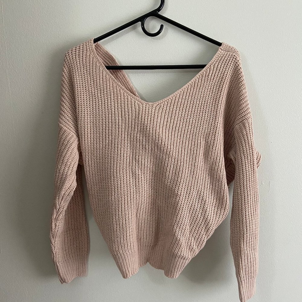 Beaded-crossed backed sweater